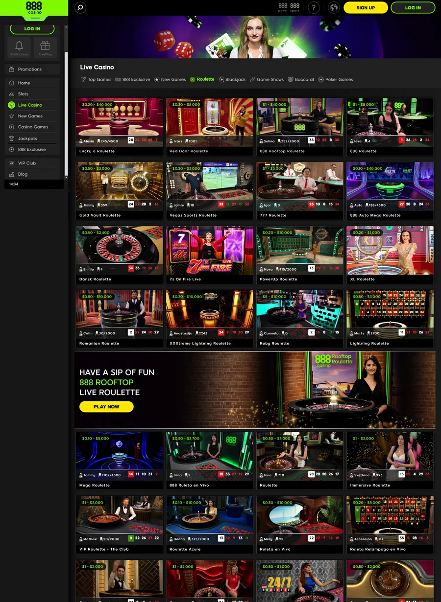 888 Casino Roulette screenshot
