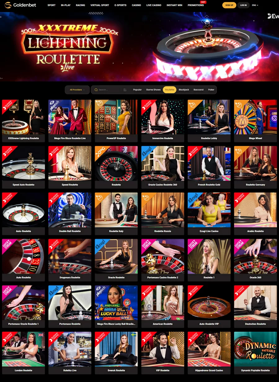 Captura de pantalla de Goldenbet Casino Reoulette