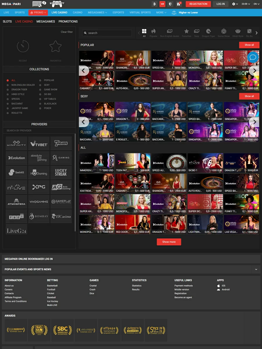 Megapari Casino Roulette screenshot